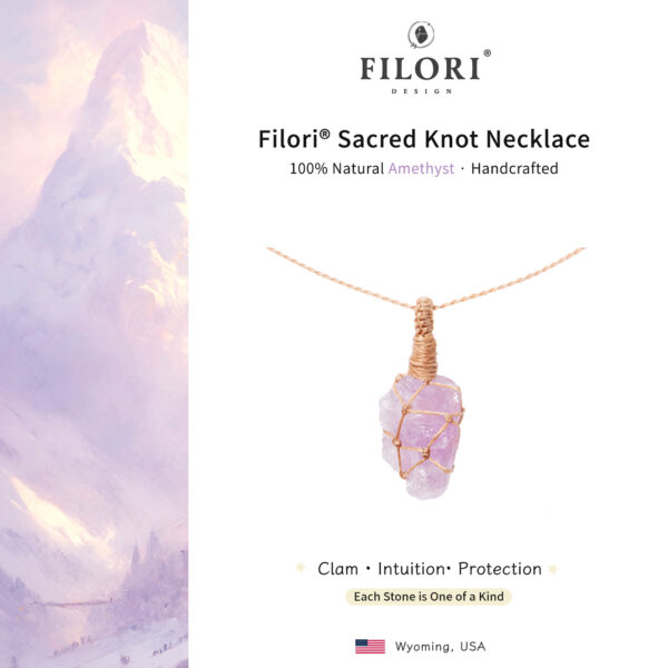 Sacred Knot Pendant Necklaces · Natural Amethyst