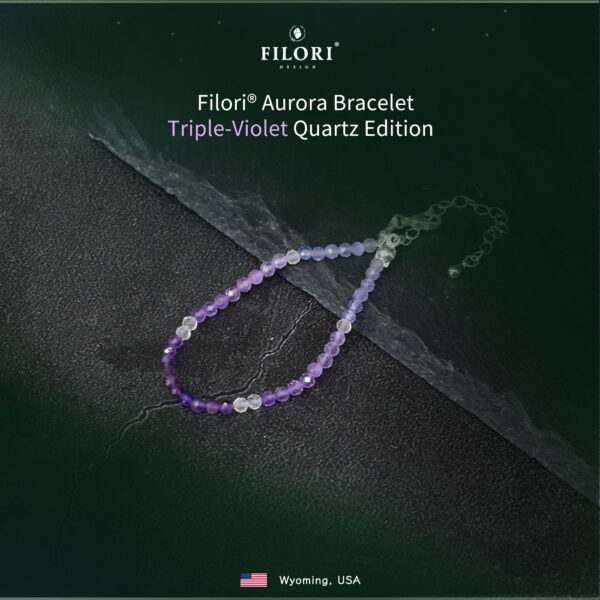 Aurora bracelet- Triple violet Quartz Edtion