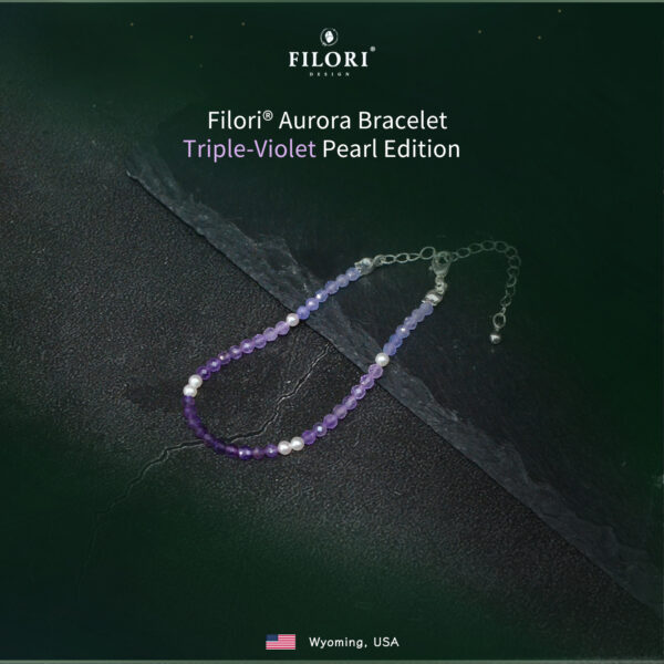 Aurora bracelet- Triple violet Pearl Edtion