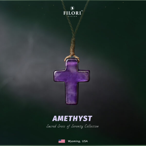 Sacred Cross of Serenity Necklace · Natural Amethyst