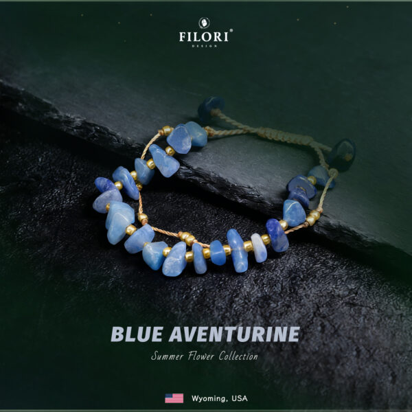 Summer Flowers Bracelets · Natural Blue Aventurine