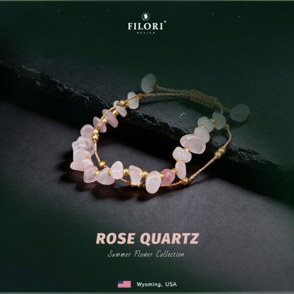 Summer Flowers Bracelets · Natural Rose Quartz