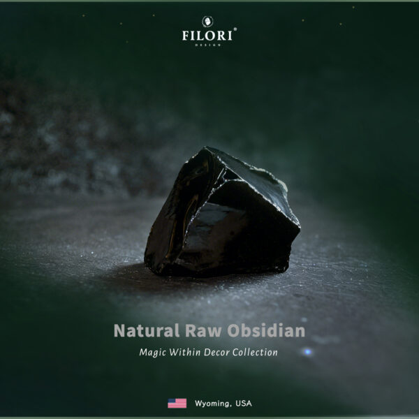 Raw Quartz Crystal – Natural Black Obsidian