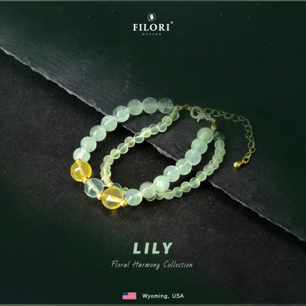 Floral Harmony Bracelet – Green Fluorite