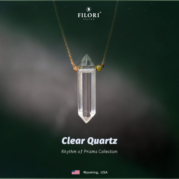 Hexagonal Prism Crystal Pendant-Clear Quartz