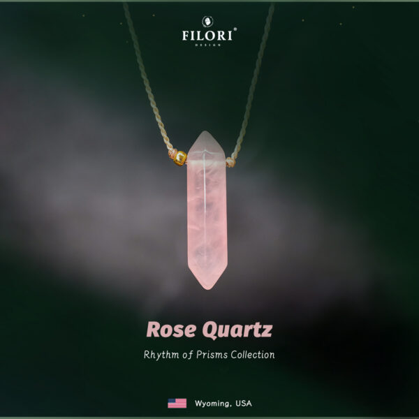 Hexagonal Prism Crystal Pendant – Rose Quartz