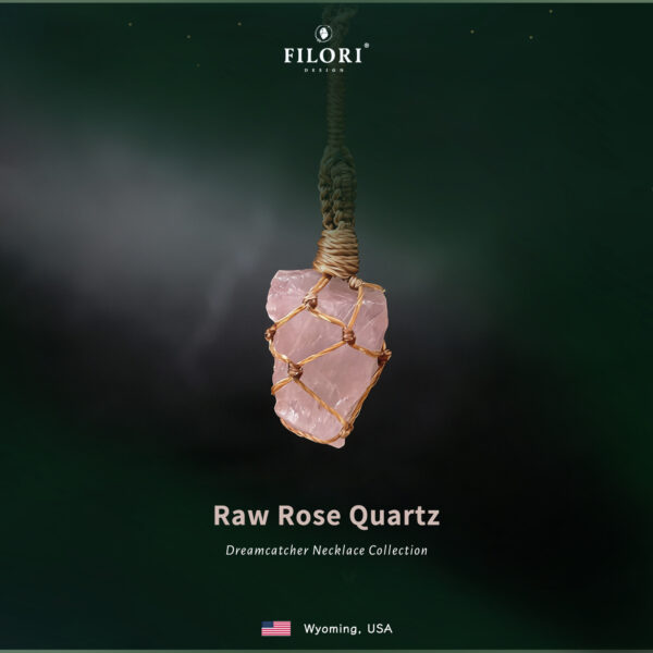 Dreamcatcher Natural Crystal Necklaces – Rose Quartz